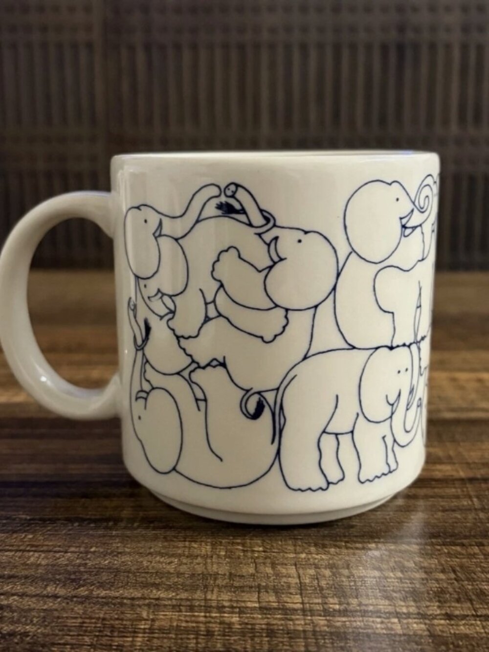 Vintage 1984 Taylor & Ng Elephant Mug, designed by Win Ng and made in Japan.